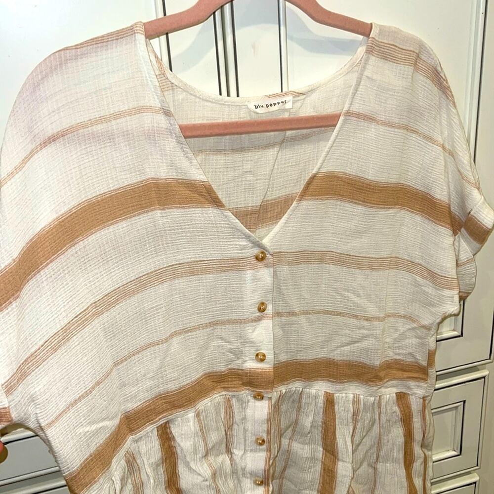 🔥🔥FIRE SALE🔥🔥 BLU PEPPER soft flowy striped summer shirt